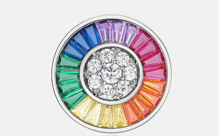 925 Silver Rainbow Colorful Earrings