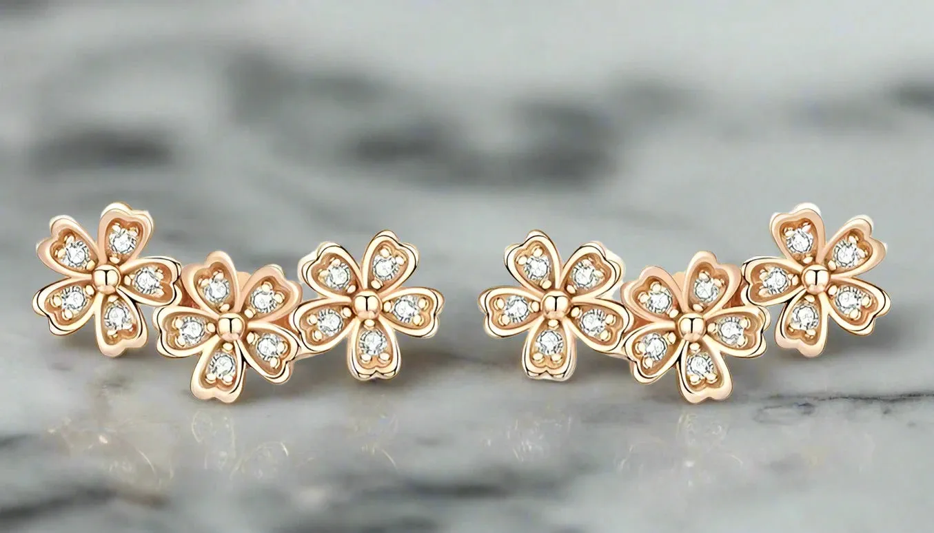 925 Sterling Silver Daisy Flower Earrings