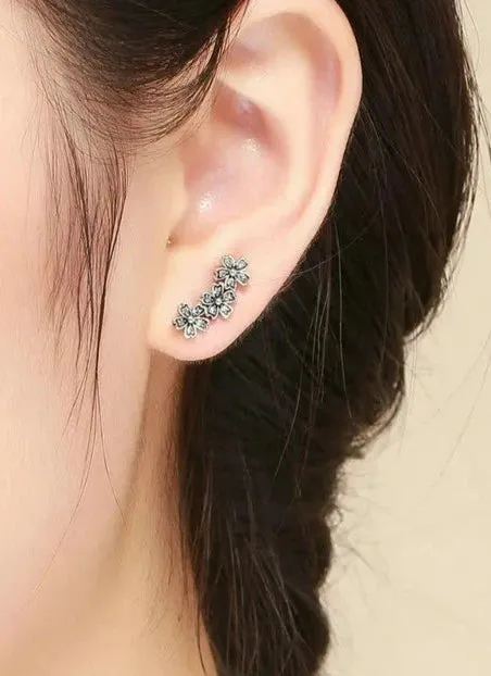 925 Sterling Silver Daisy Flower Earrings