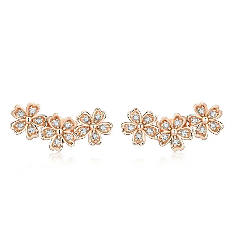 925 Sterling Silver Daisy Flower Earrings