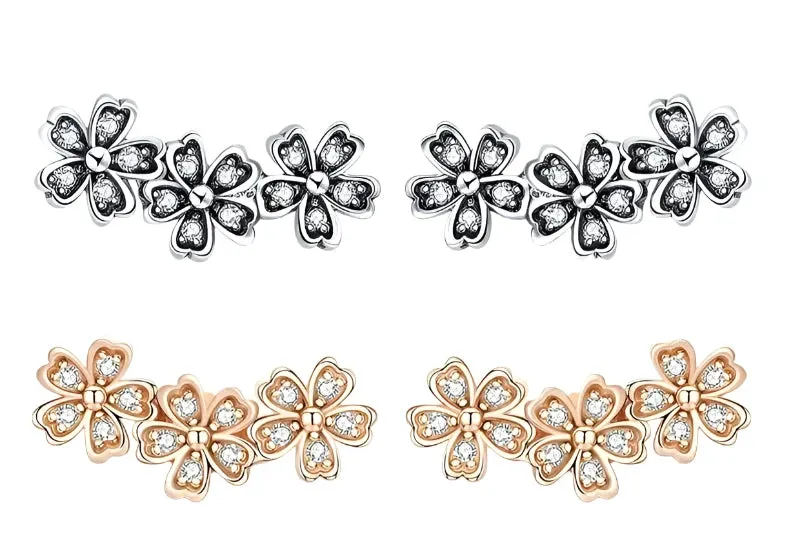 925 Sterling Silver Daisy Flower Earrings