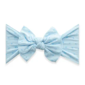 Baby Bling Bows | Patterned Shabby Knot Headband ~ Sky/Blue Dot