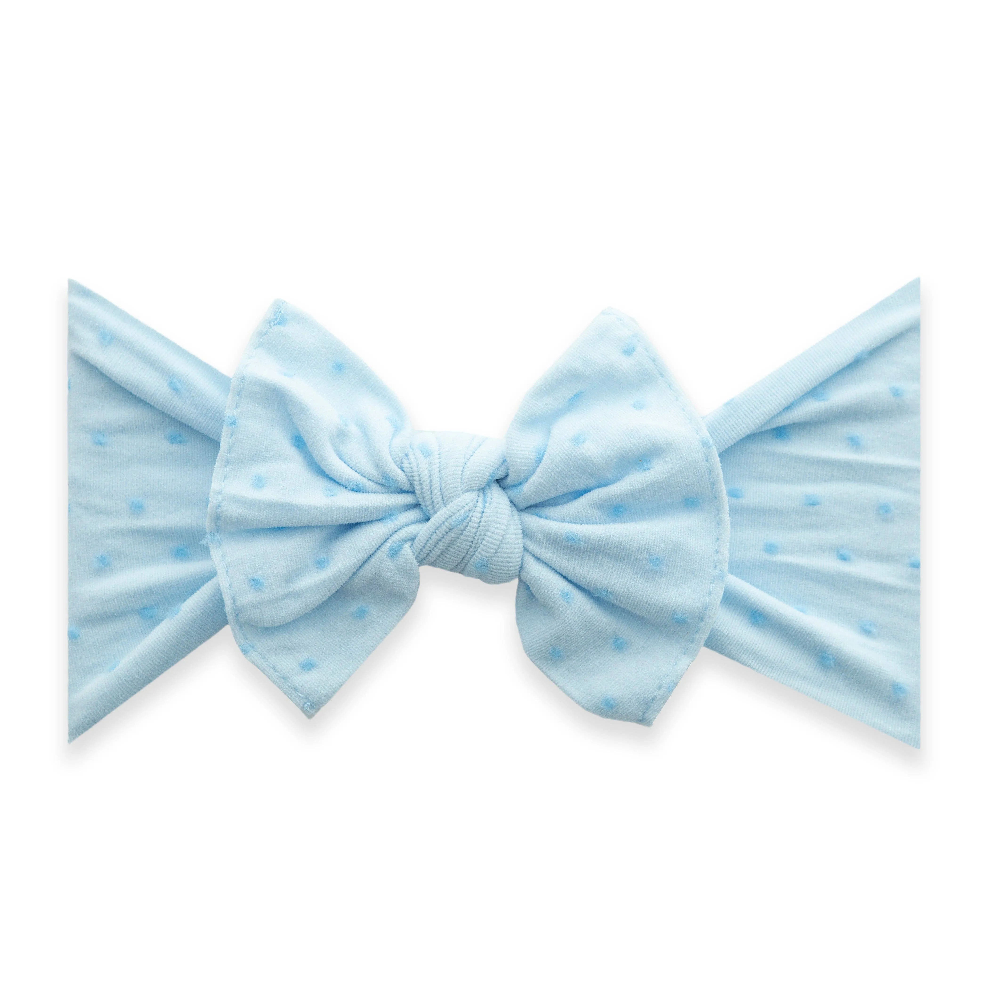 Baby Bling Bows | Patterned Shabby Knot Headband ~ Sky/Blue Dot