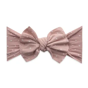 Baby Bling Bows - Shabby Knot - Mauve Dot