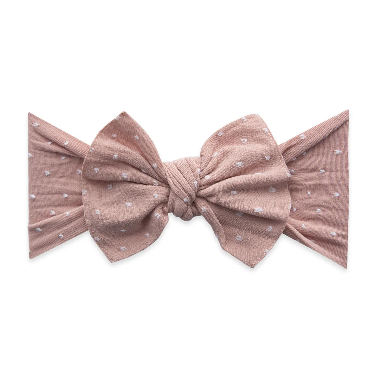 Baby Bling Bows - Shabby Knot - Mauve Dot
