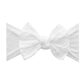 Baby Bling Bows - Shabby Knot - White Dot
