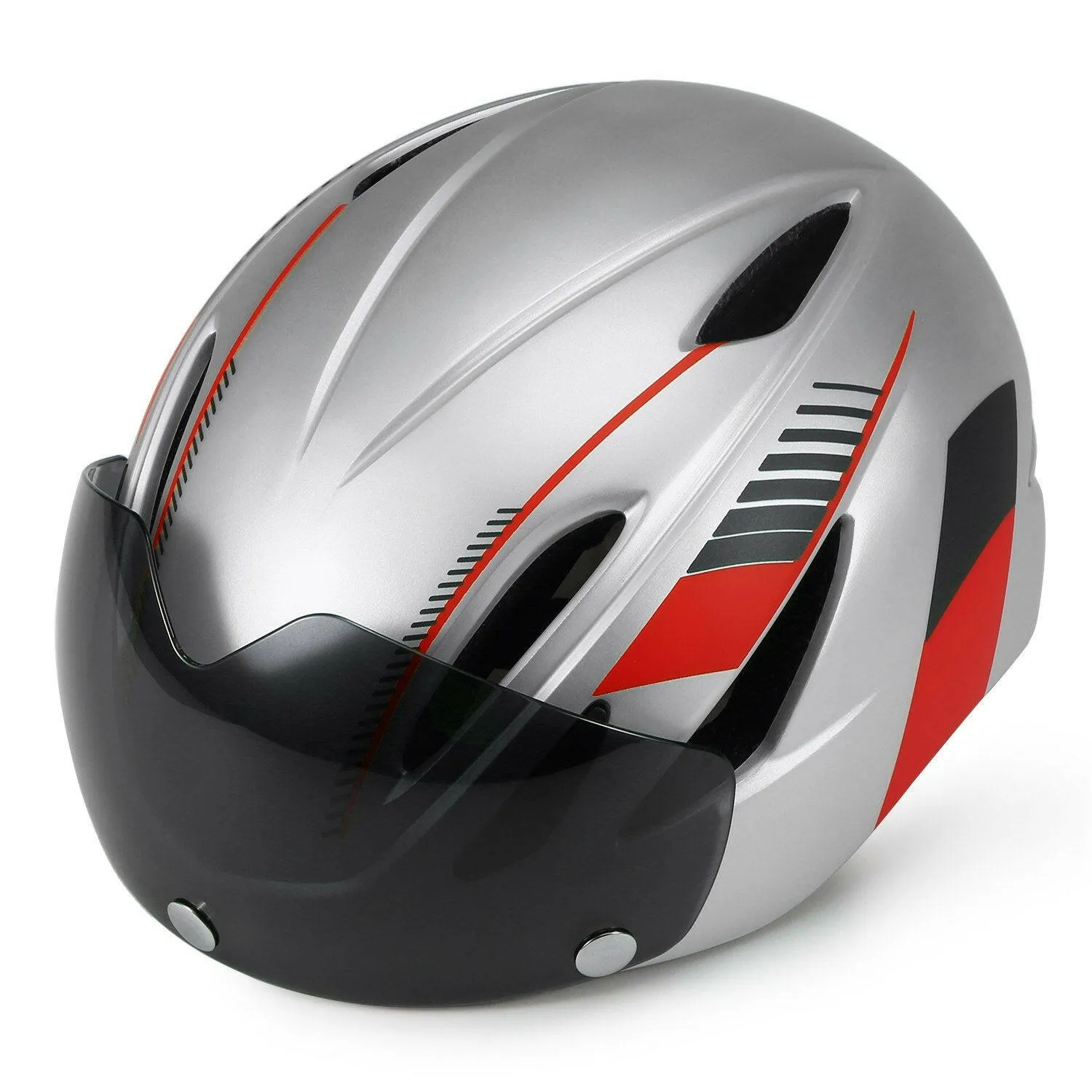 Bike Helmet Motorcycling Helmet with Rechargeable Waterproof Back Light Detachable Magnetic Visor UV Protective for Men Women