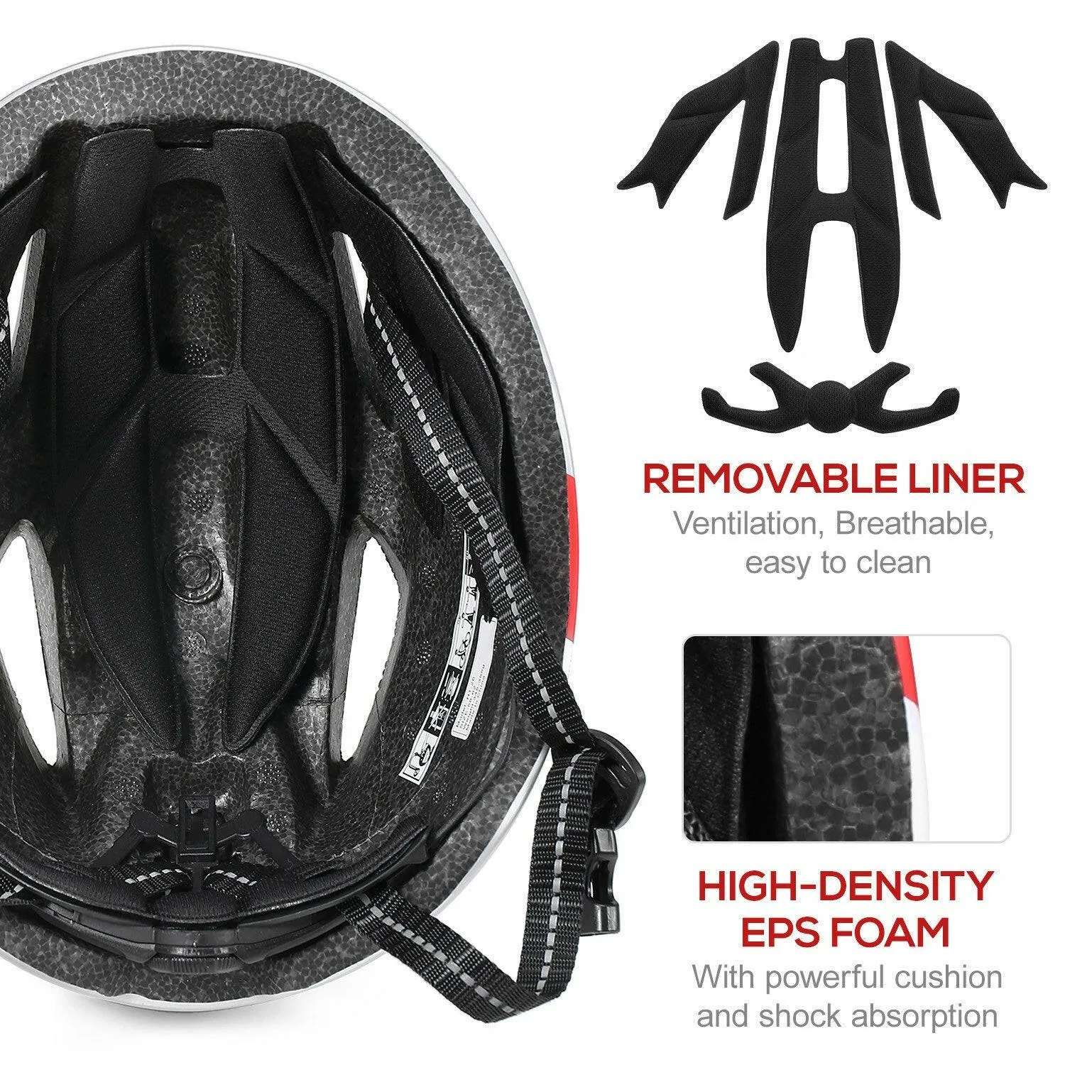 Bike Helmet Motorcycling Helmet with Rechargeable Waterproof Back Light Detachable Magnetic Visor UV Protective for Men Women