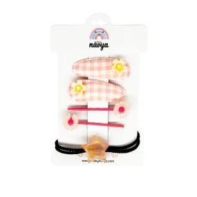 Born Like A Star- Tic Tac Hair Clips, Hair Pins & Rubberband - Pink (2-8 Years)
