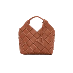 Caramel Woven Basket Bag