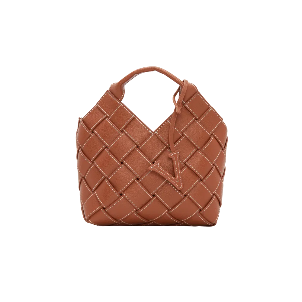 Caramel Woven Basket Bag