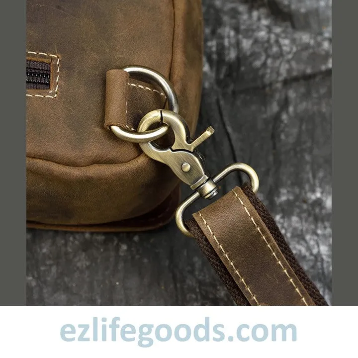 Casual Leather Sling Bag for Men, Slim Anti Theft Chest Bag