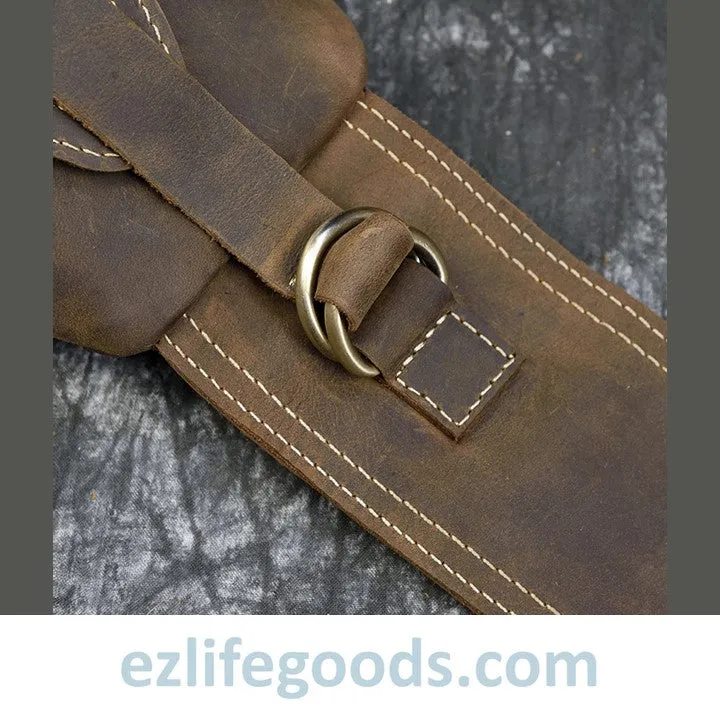 Casual Leather Sling Bag for Men, Slim Anti Theft Chest Bag