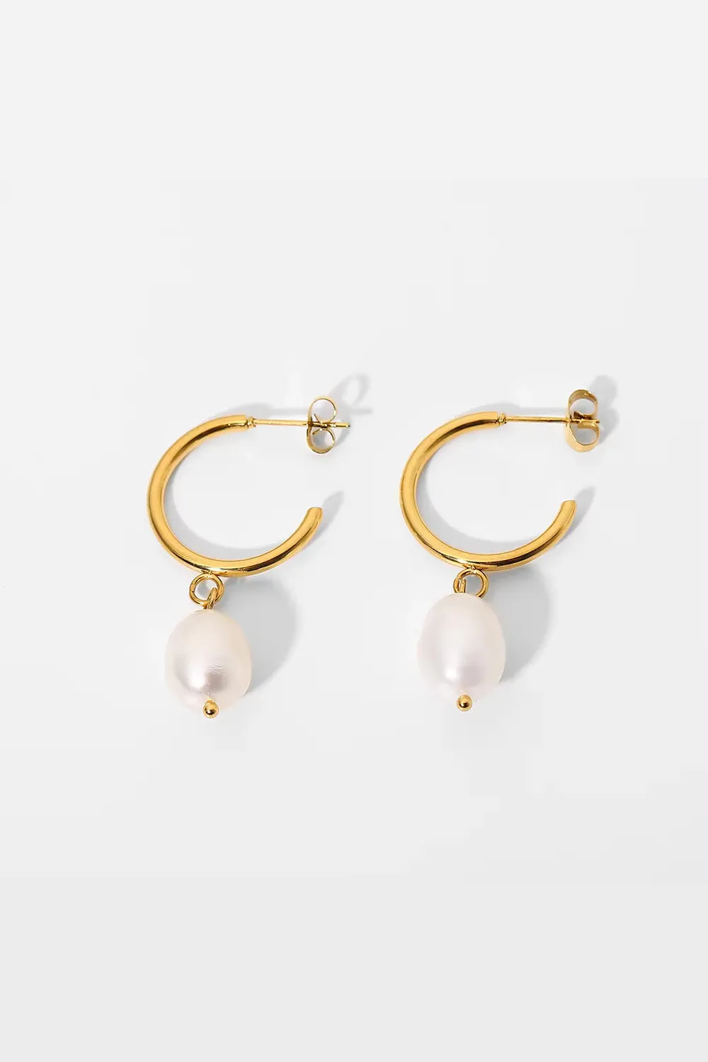 CICI PEARL EARRINGS 18K GP Stainless