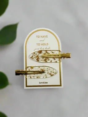 Clear Gold Speckled Creaseless Makeup Clips 2 Piece