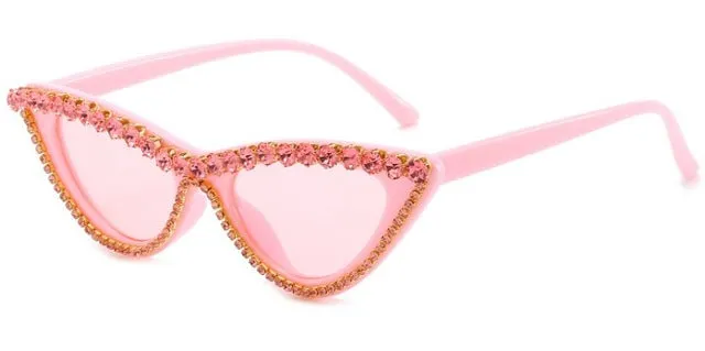 Crystal Trendy Retro Full Star Cat eye Sunglasses F1865