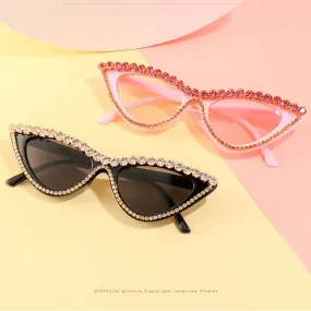Crystal Trendy Retro Full Star Cat eye Sunglasses F1865