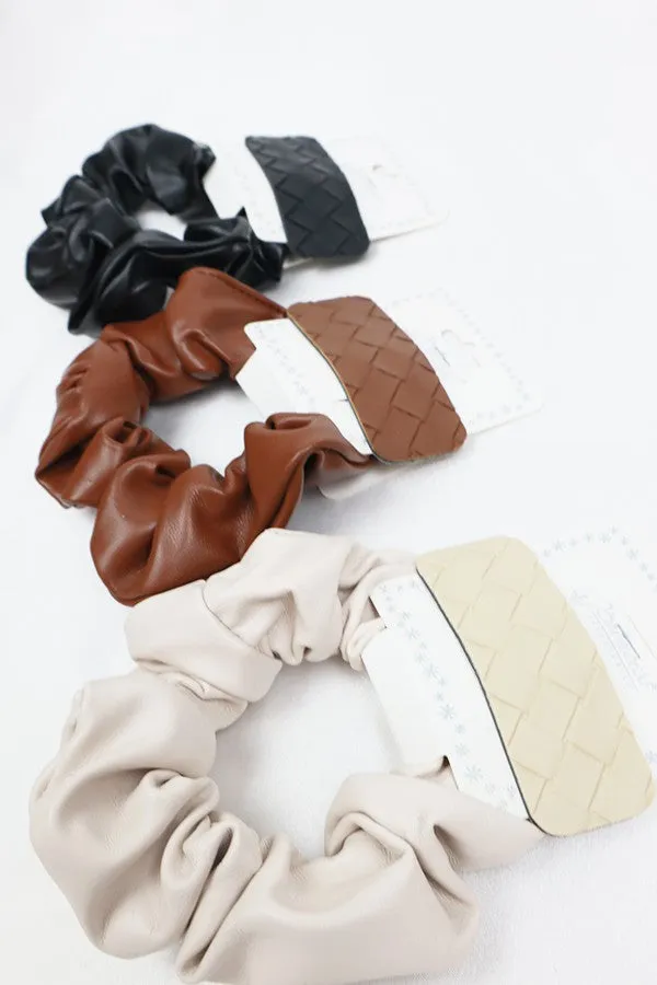 DEAL!! Faux Leather Hair Scrunchie