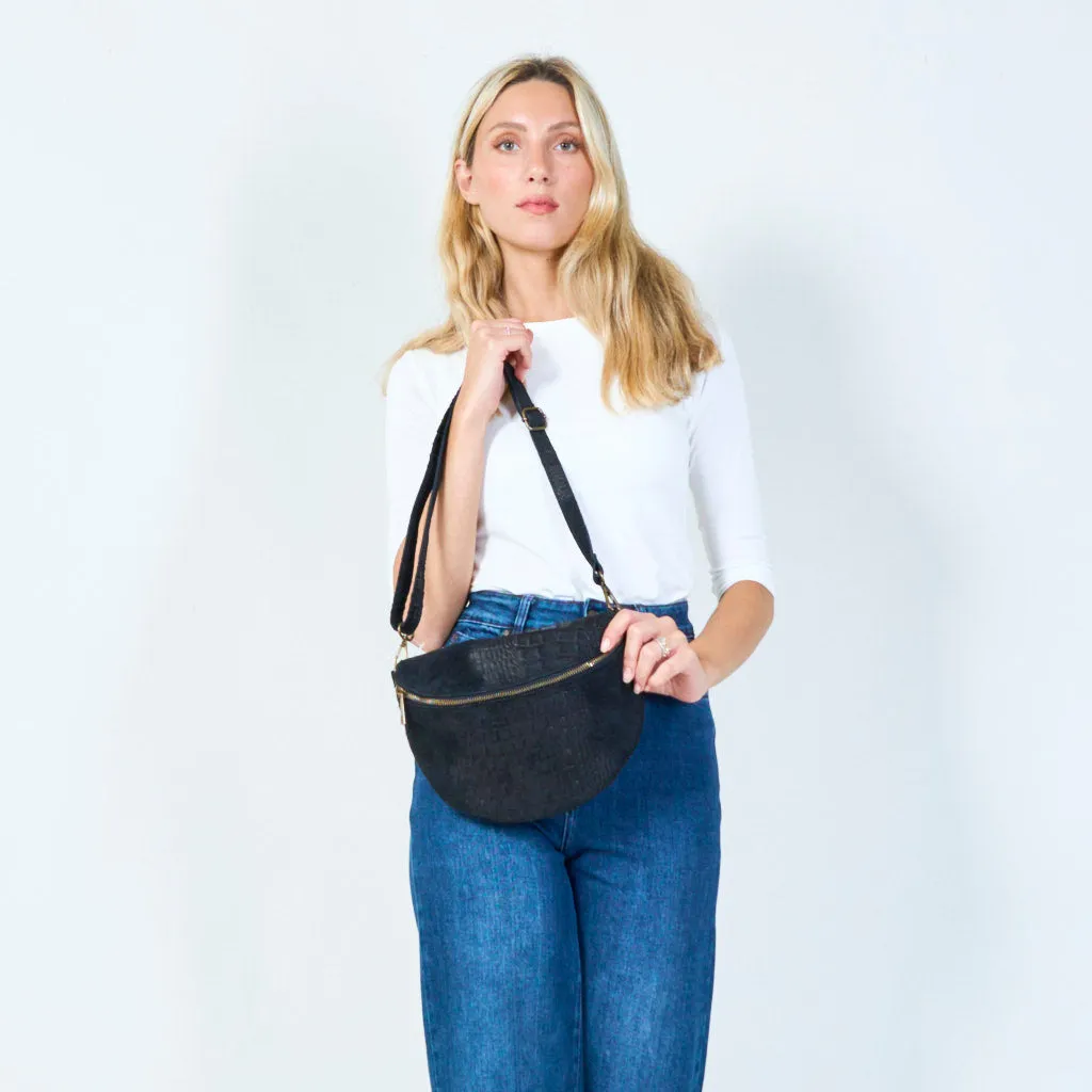 Embossed leather crossbody bag wholesale