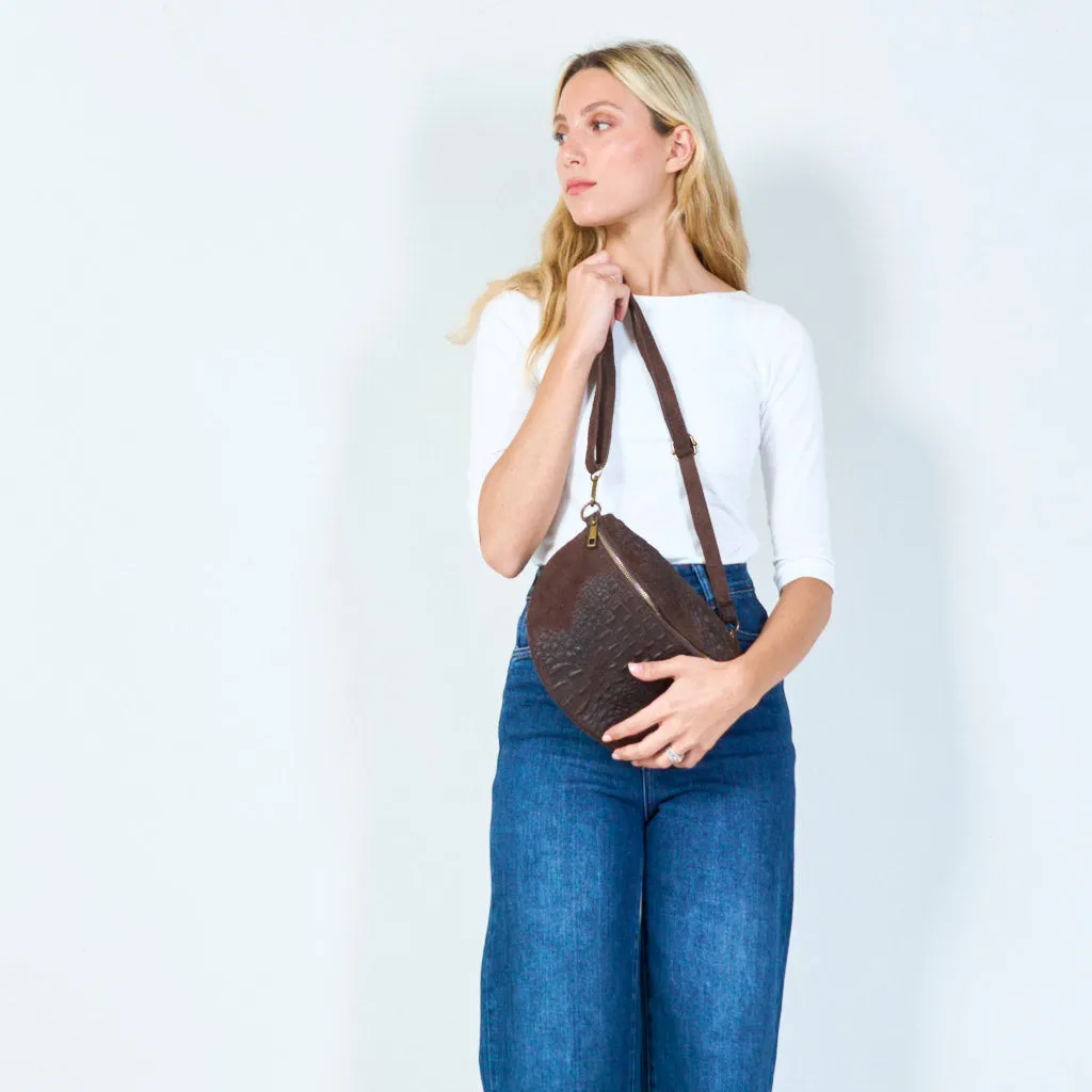 Embossed leather crossbody bag wholesale