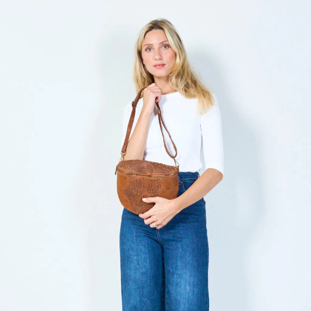 Embossed leather crossbody bag wholesale
