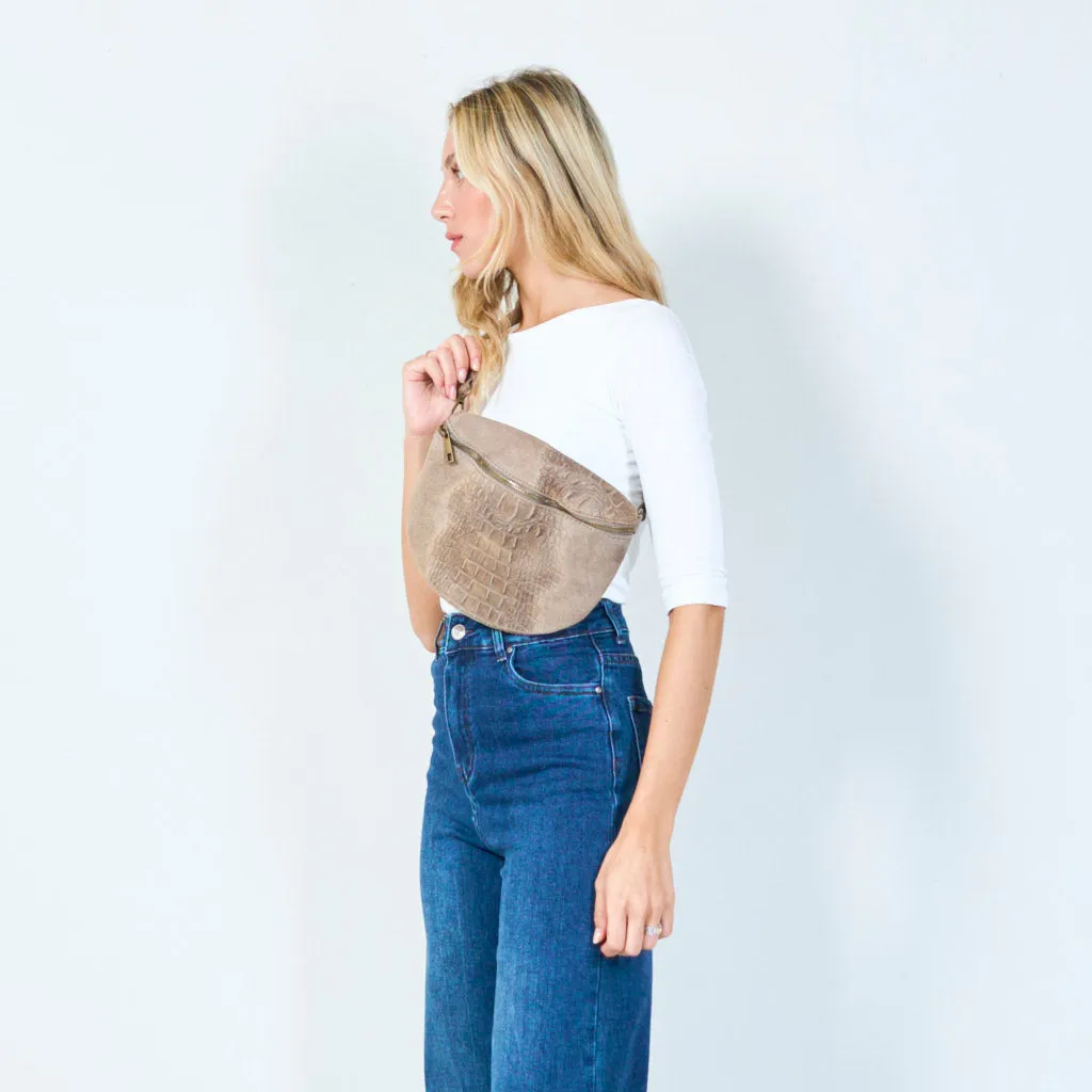 Embossed leather crossbody bag wholesale