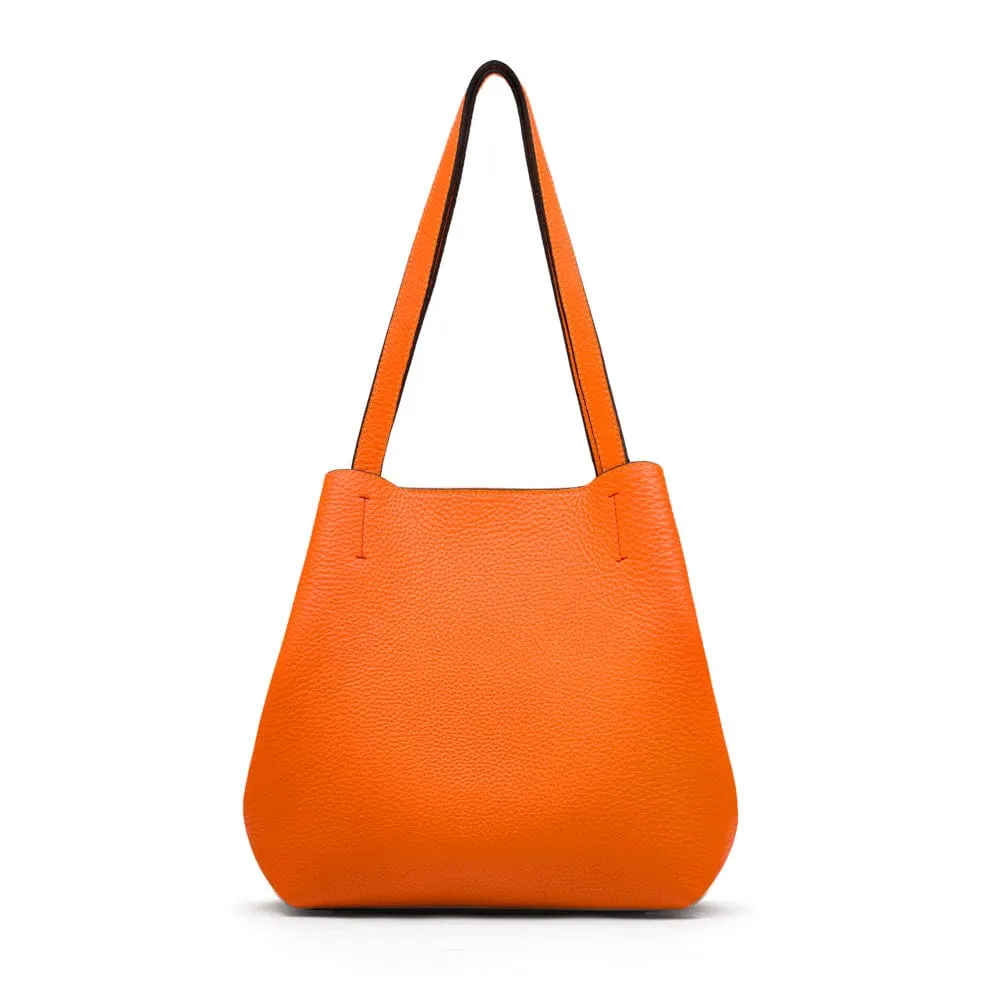 Emma 2 in 1 Leather Tote Bag - Orange