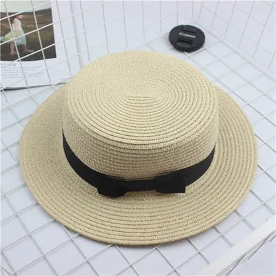 Fashion Cute summer hand made straw big brim sun hat for children and women