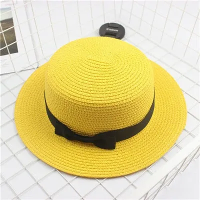 Fashion Cute summer hand made straw big brim sun hat for children and women