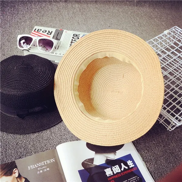 Fashion Cute summer hand made straw big brim sun hat for children and women