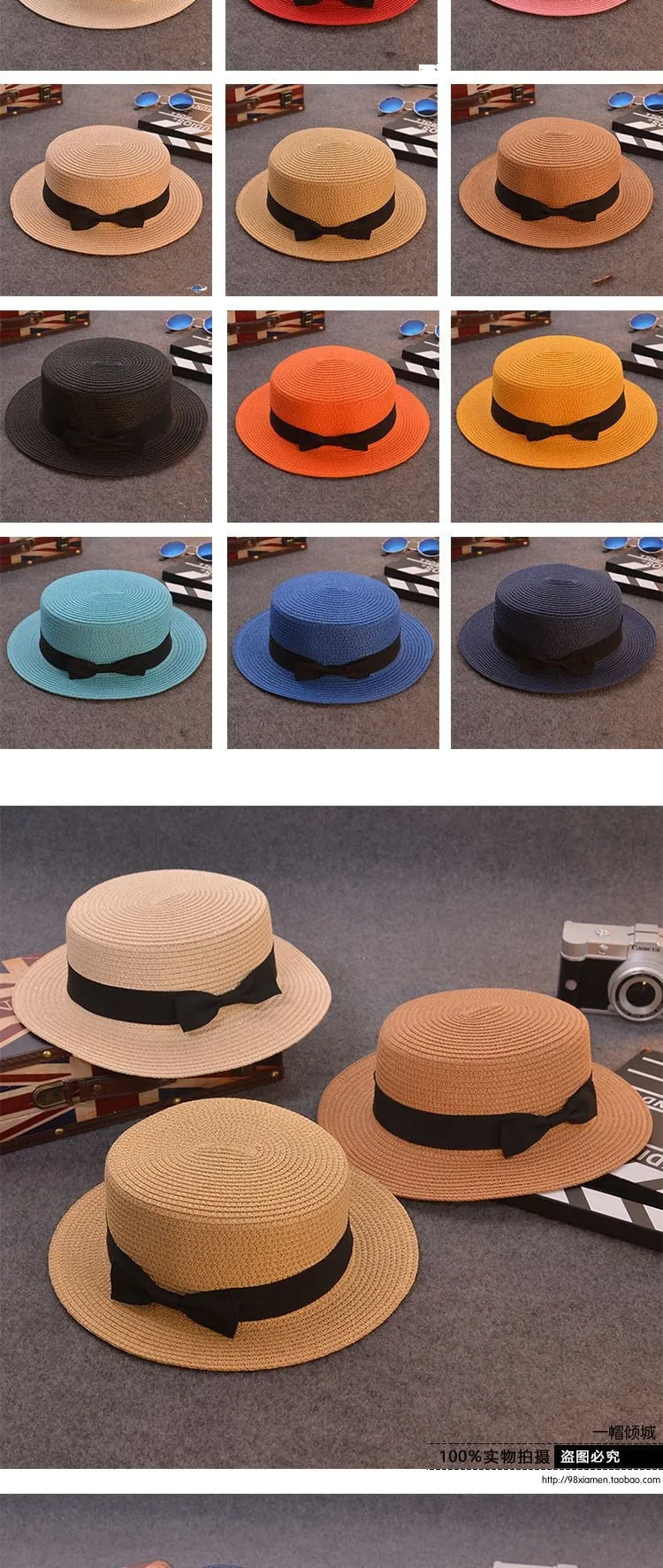 Fashion Cute summer hand made straw big brim sun hat for children and women
