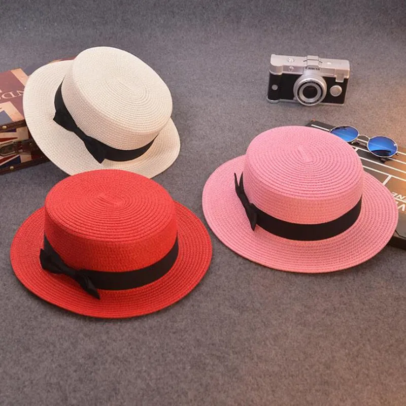 Fashion Cute summer hand made straw big brim sun hat for children and women