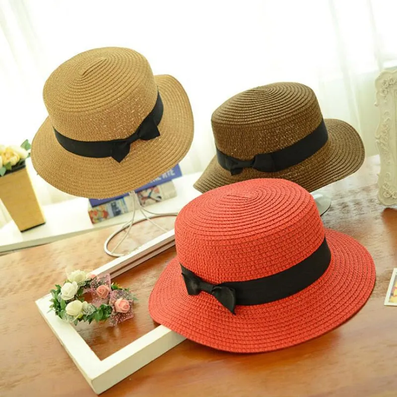 Fashion Cute summer hand made straw big brim sun hat for children and women