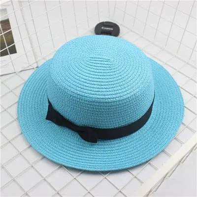 Fashion Cute summer hand made straw big brim sun hat for children and women