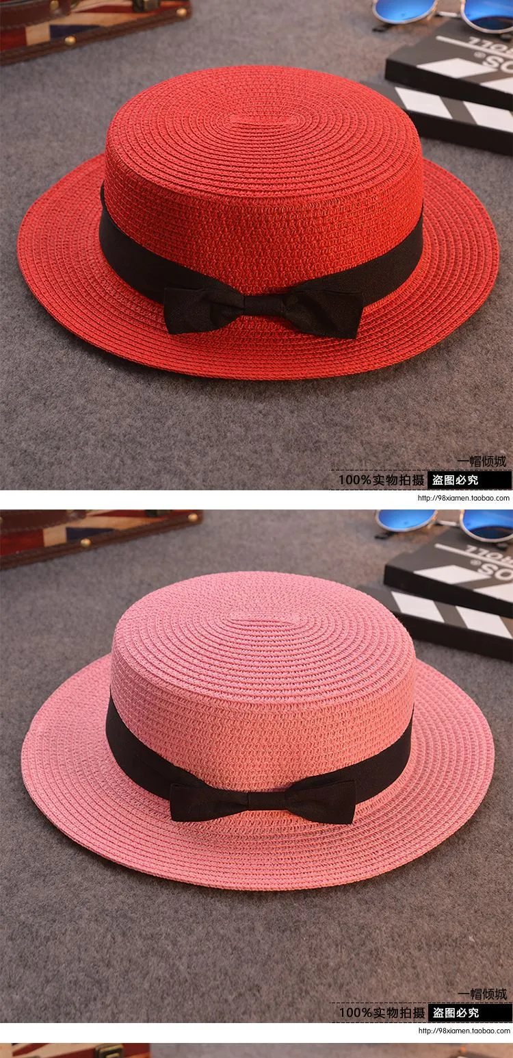 Fashion Cute summer hand made straw big brim sun hat for children and women