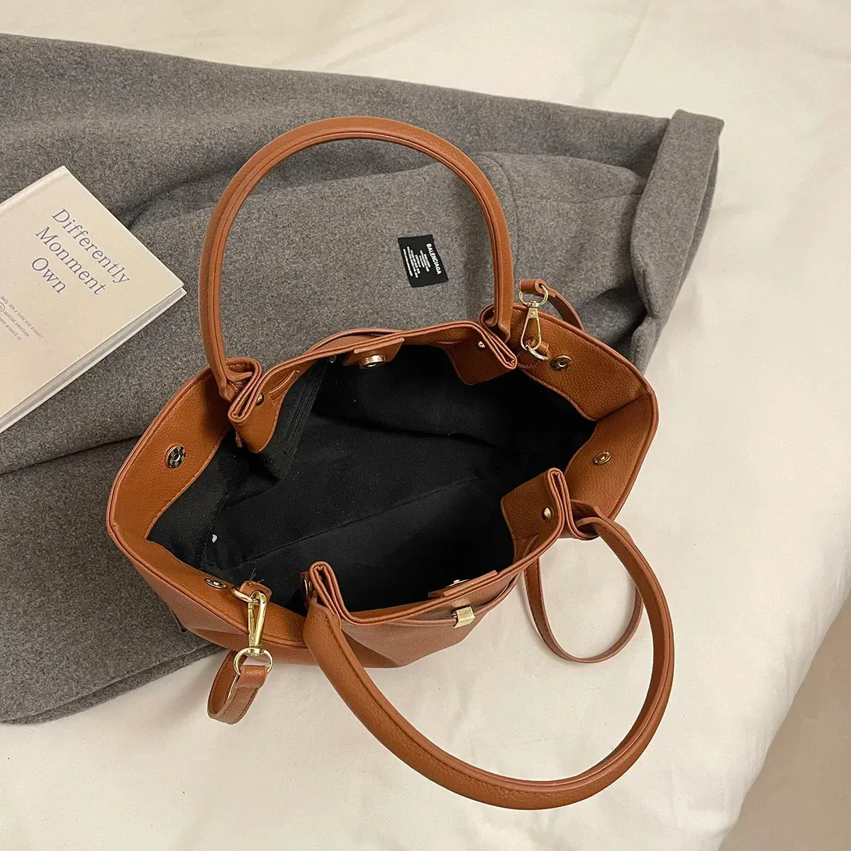 Faux Leather Tote Bag for Women