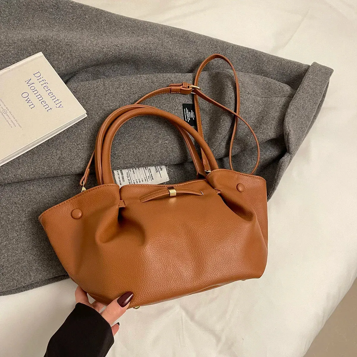 Faux Leather Tote Bag for Women