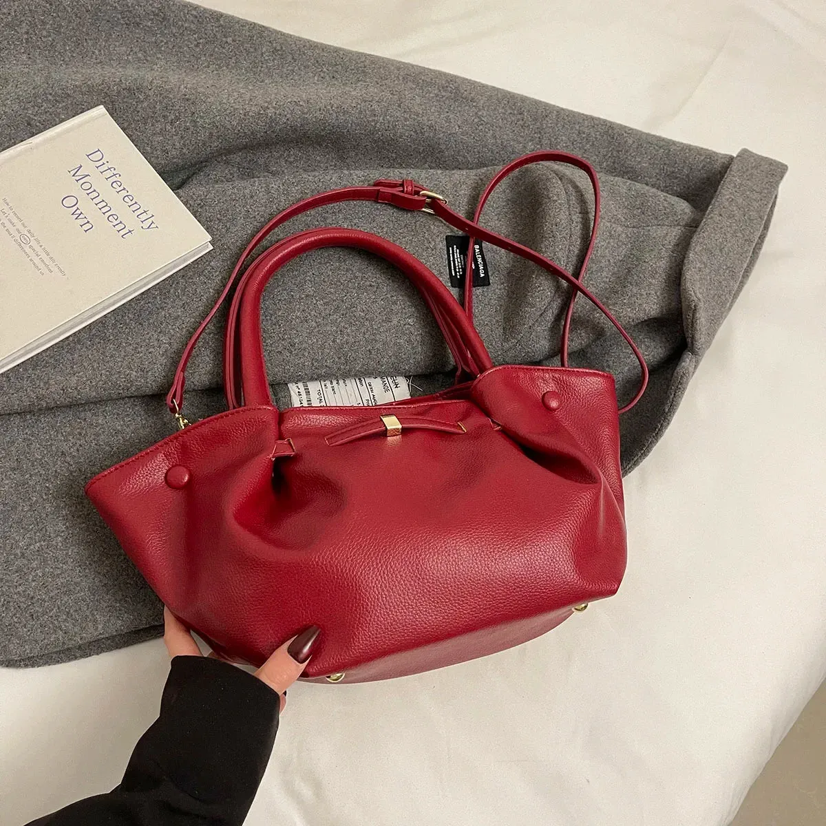 Faux Leather Tote Bag for Women