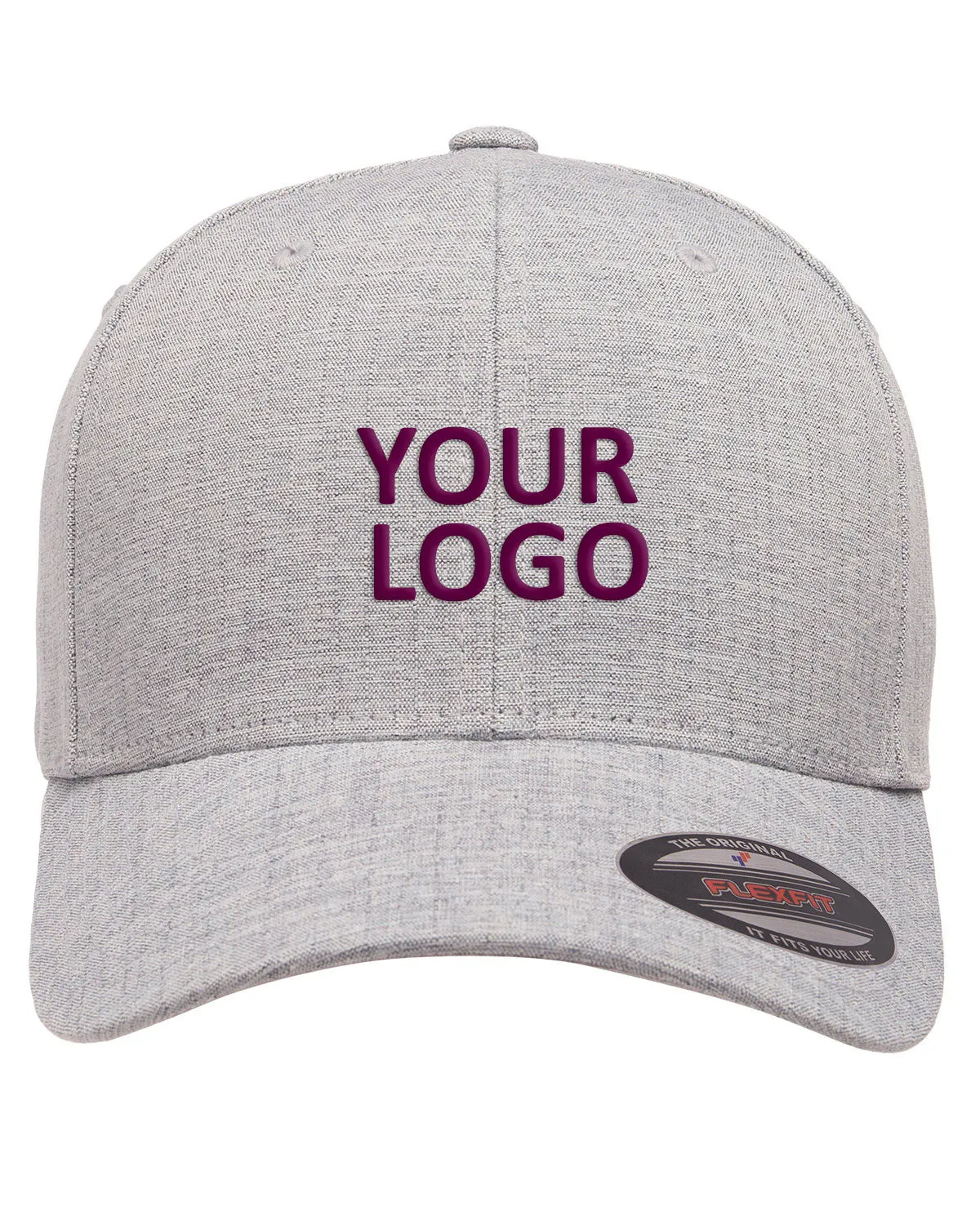 Flexfit Adult Heatherlight Custom Caps, Melange Silver
