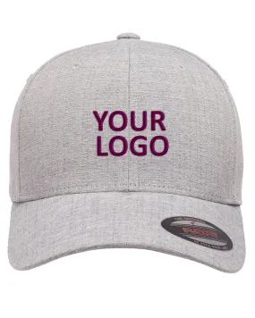 Flexfit Adult Heatherlight Custom Caps, Melange Silver