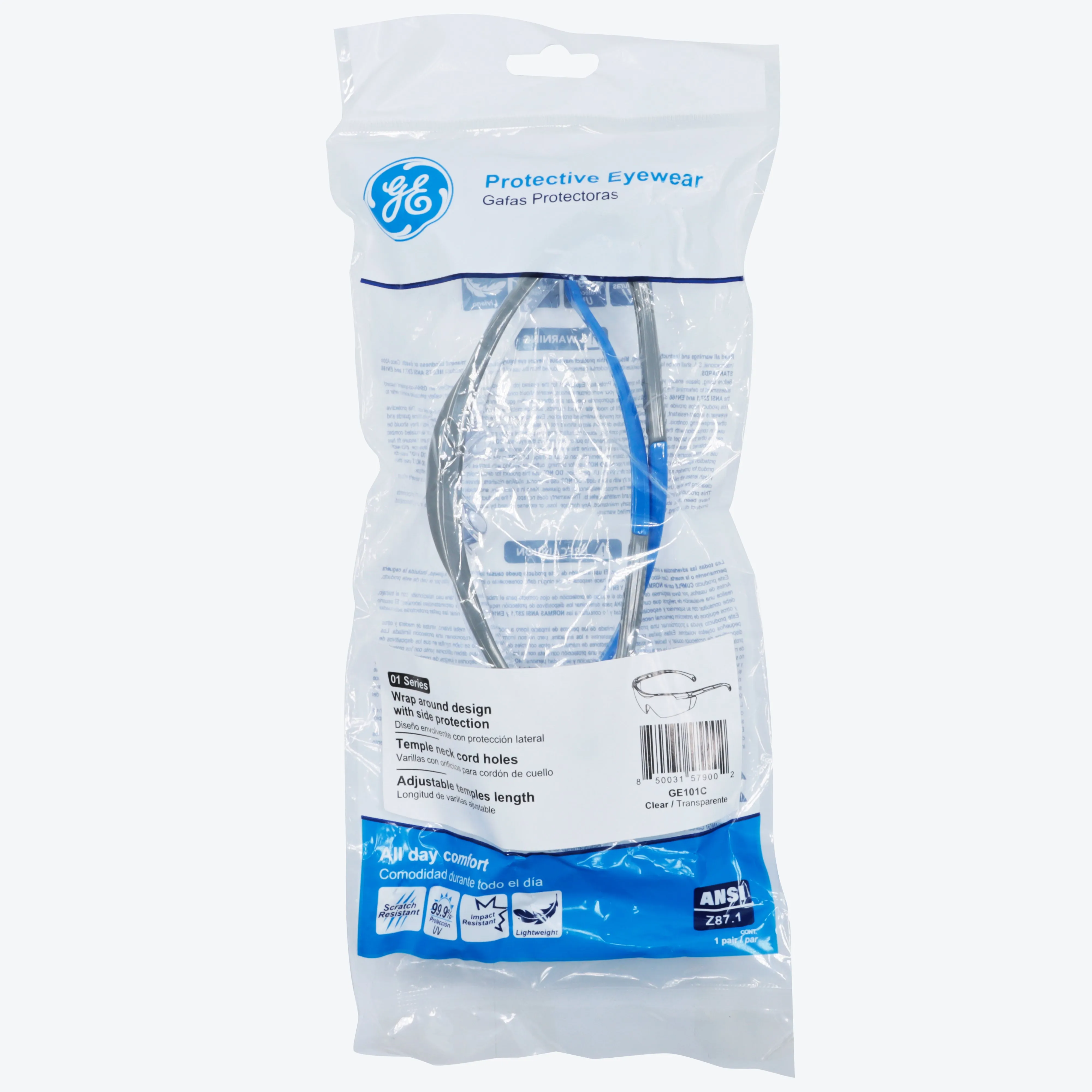 GE PPE - PROTECTIVE EYEWEAR - 01 Series Safety Glasses - #101C - Clear and I/O Reflective