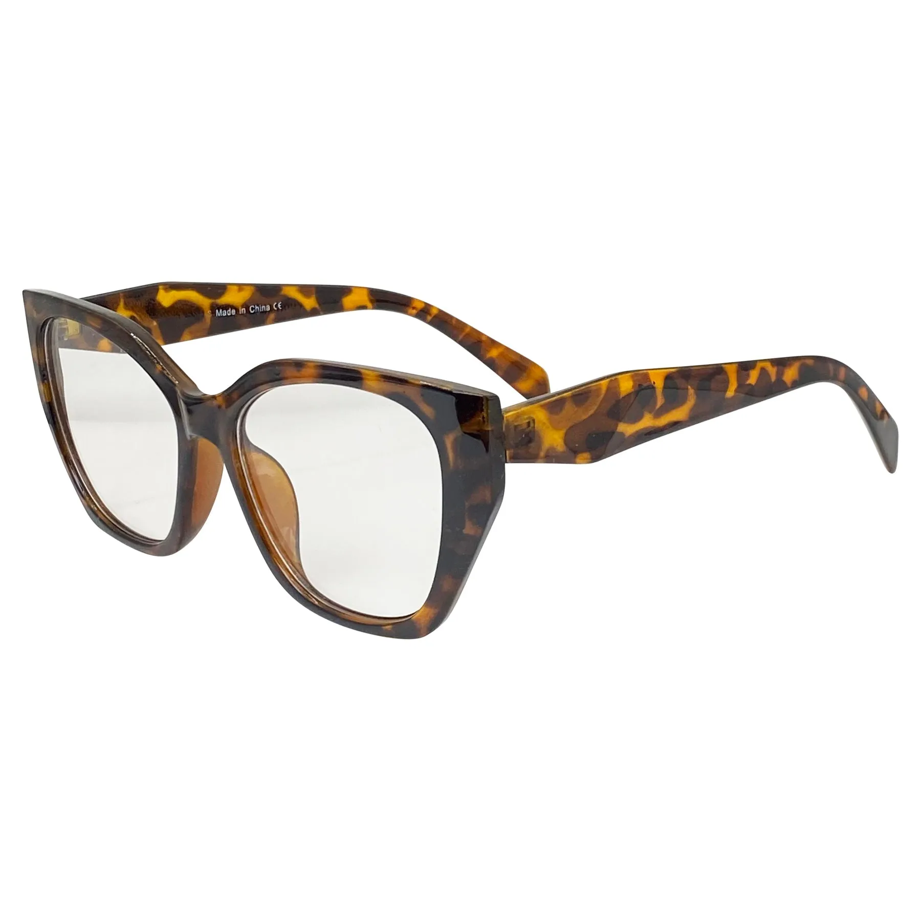 GRETCHEN Clear Angular Cat-Eye Glasses