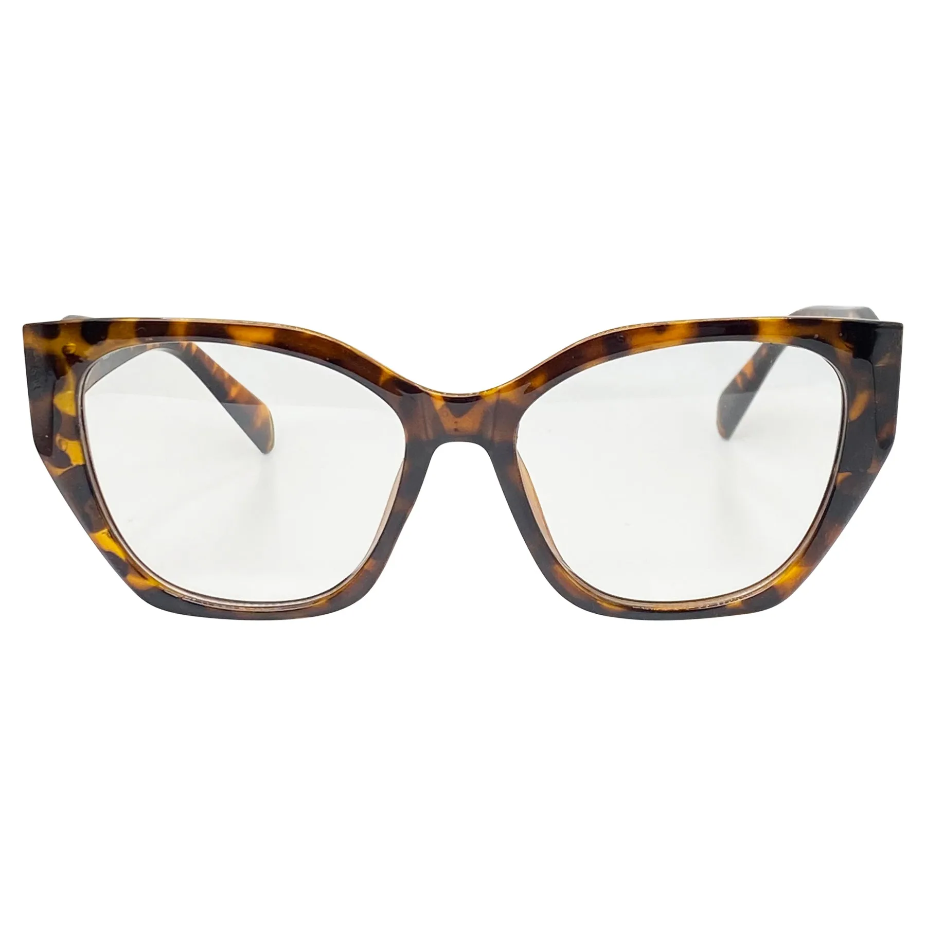 GRETCHEN Clear Angular Cat-Eye Glasses
