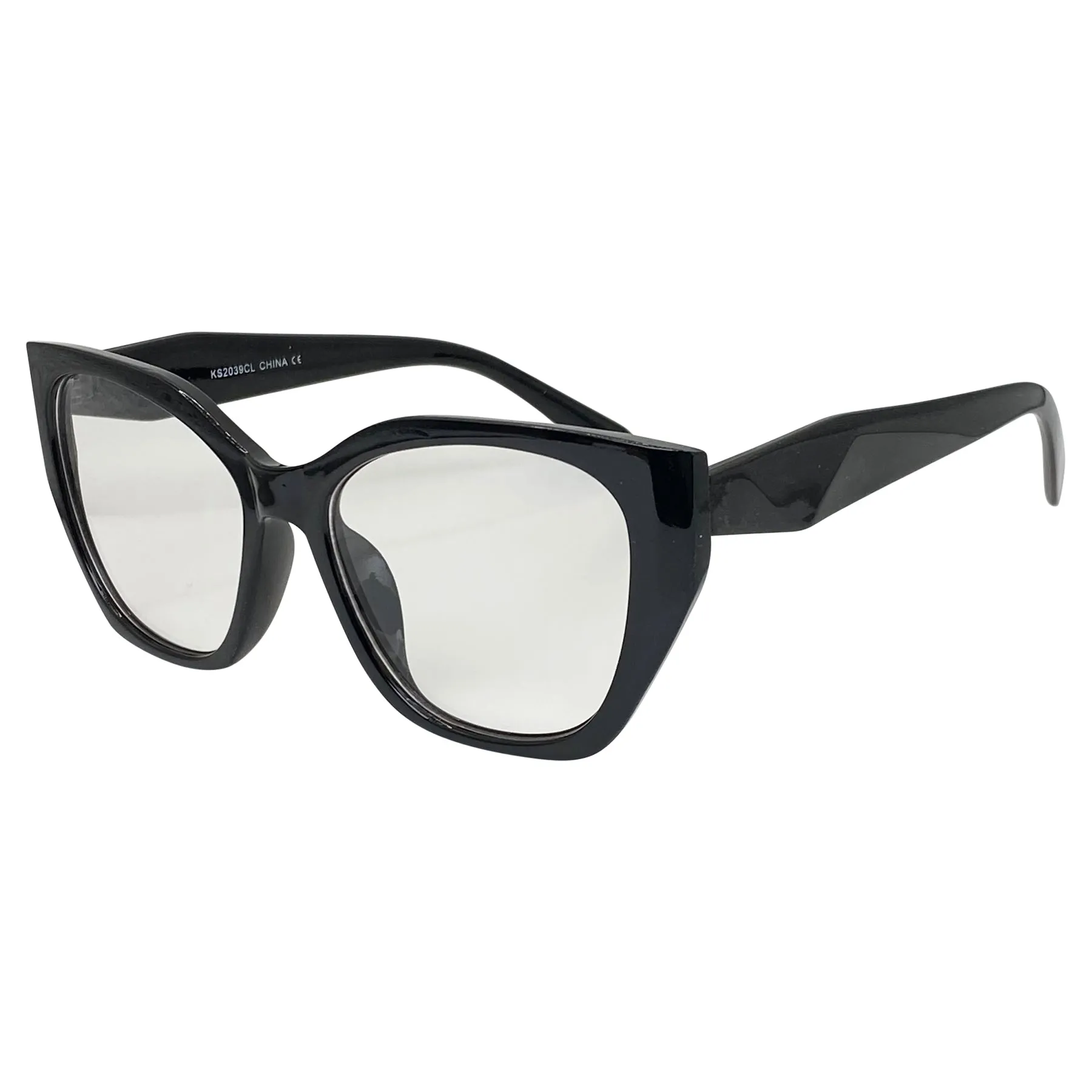 GRETCHEN Clear Angular Cat-Eye Glasses