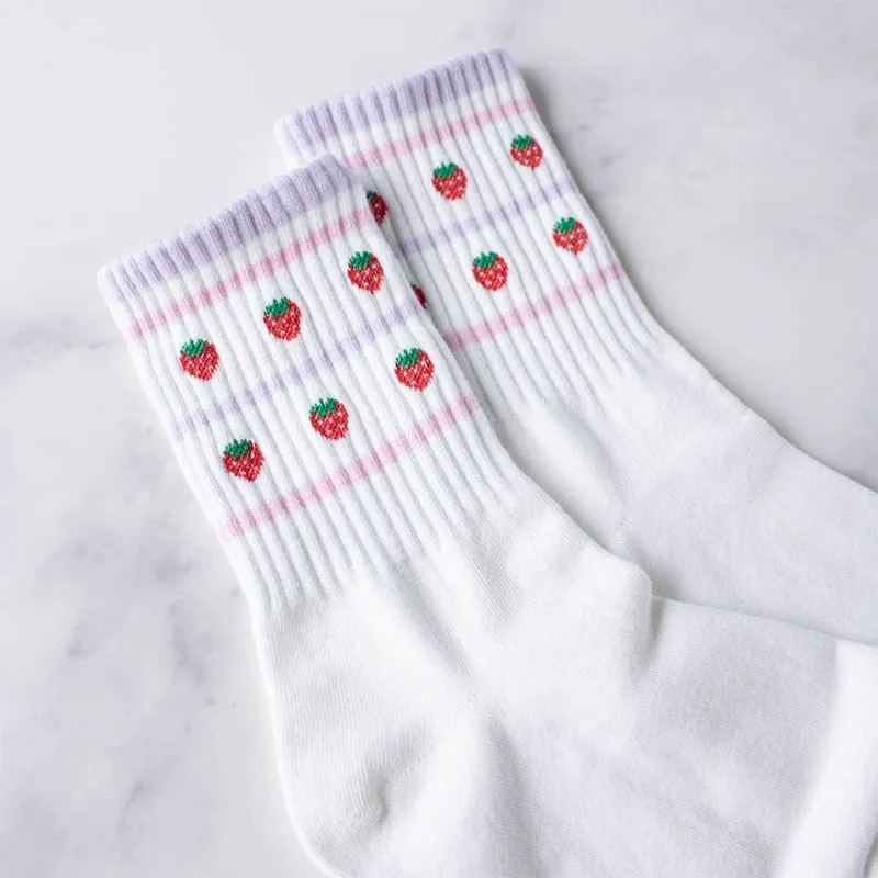 Juicy Fruit Casual Socks - Strawberry