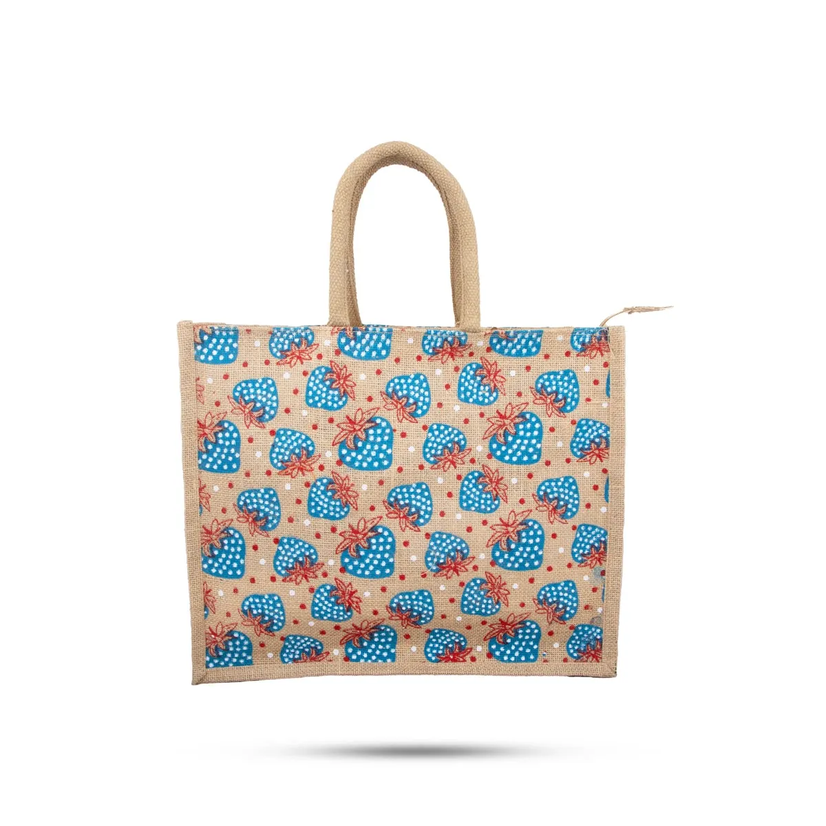 Jute Shopping Bag with Zip - 13 x 16 Inches | Jute Bag/ Handbag/ Tote Bag for Women