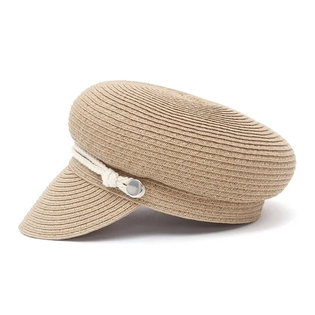 Kid's Military Style Ring Top Straw Hat