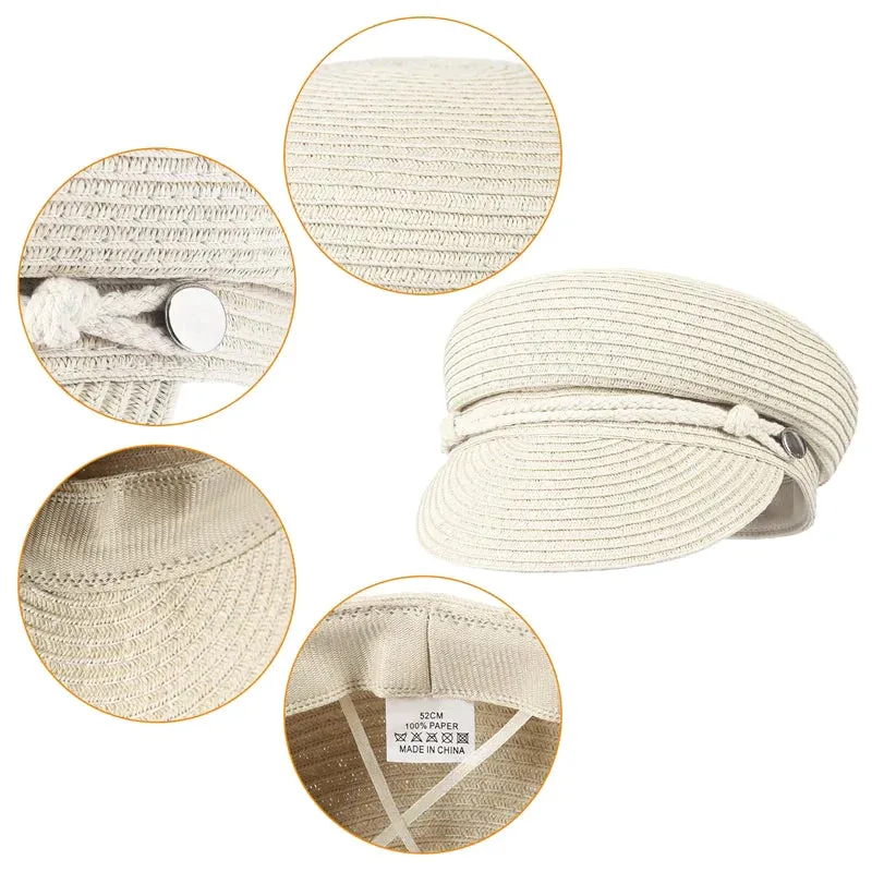 Kid's Military Style Ring Top Straw Hat