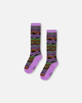 Knee Socks Multicolored Zebra