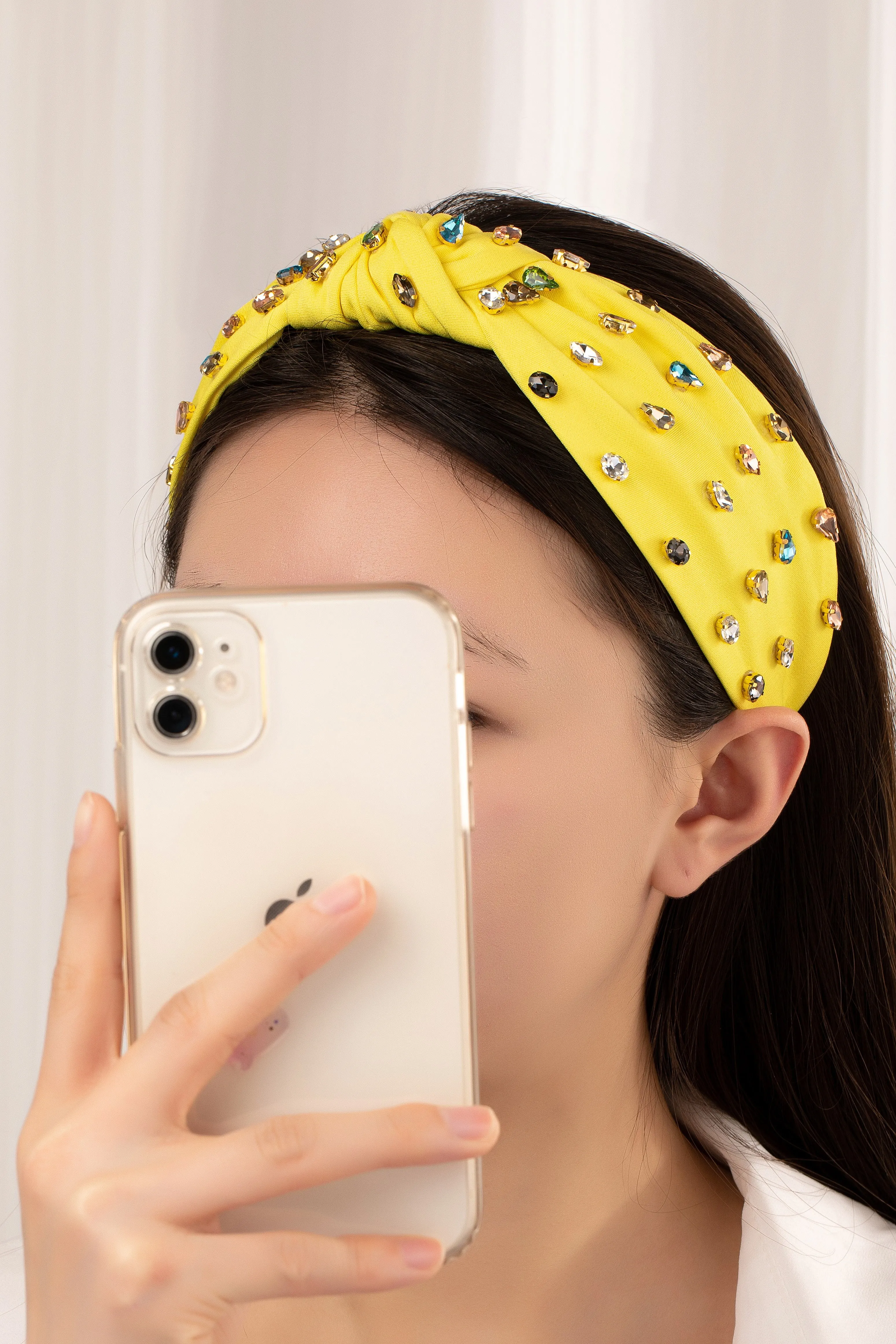 Korra Black Multi Color Rhinestone Embellished Headband